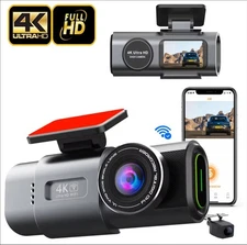 Car DVR 4k Dash Camera Wifi Dual Lens Front and Rear Car Black Box Camera