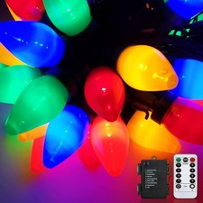 50LED festoon multi coloured fairy lights Christmas outdoor Party Lights Battery