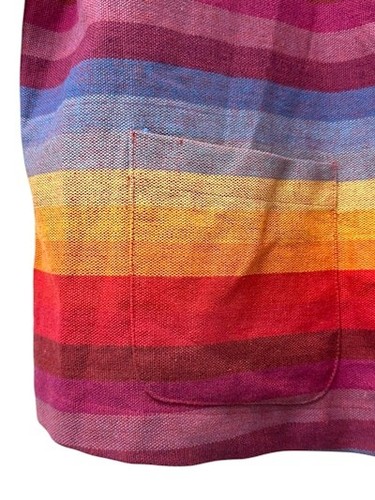 Excellent Condition Coldwater Creek Women's Multi Striped Linen Jacket, Petite L - Picture 3 of 4