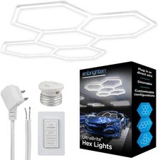 Enbrighten Ultrabrite Hexagon Garage Lights, 24 Pack, 5 Hex, 24,000lm, Dimmable 