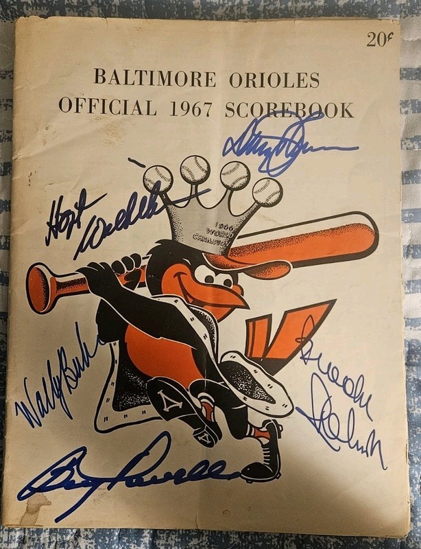 1967 Baltimore Orioles Signed Autograph Official Scorebook