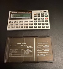 Sharp PC-1247 Pocket Computer Complete w/ Manual Case Template Box Vintage BASIC