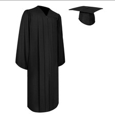 Graduation Mall Matte Black Gown Cap for High School College Unisex