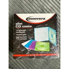 Innovera Slim CD Cases 10 Pack Translucent Assorted Colors IVR-81910 Storage Box