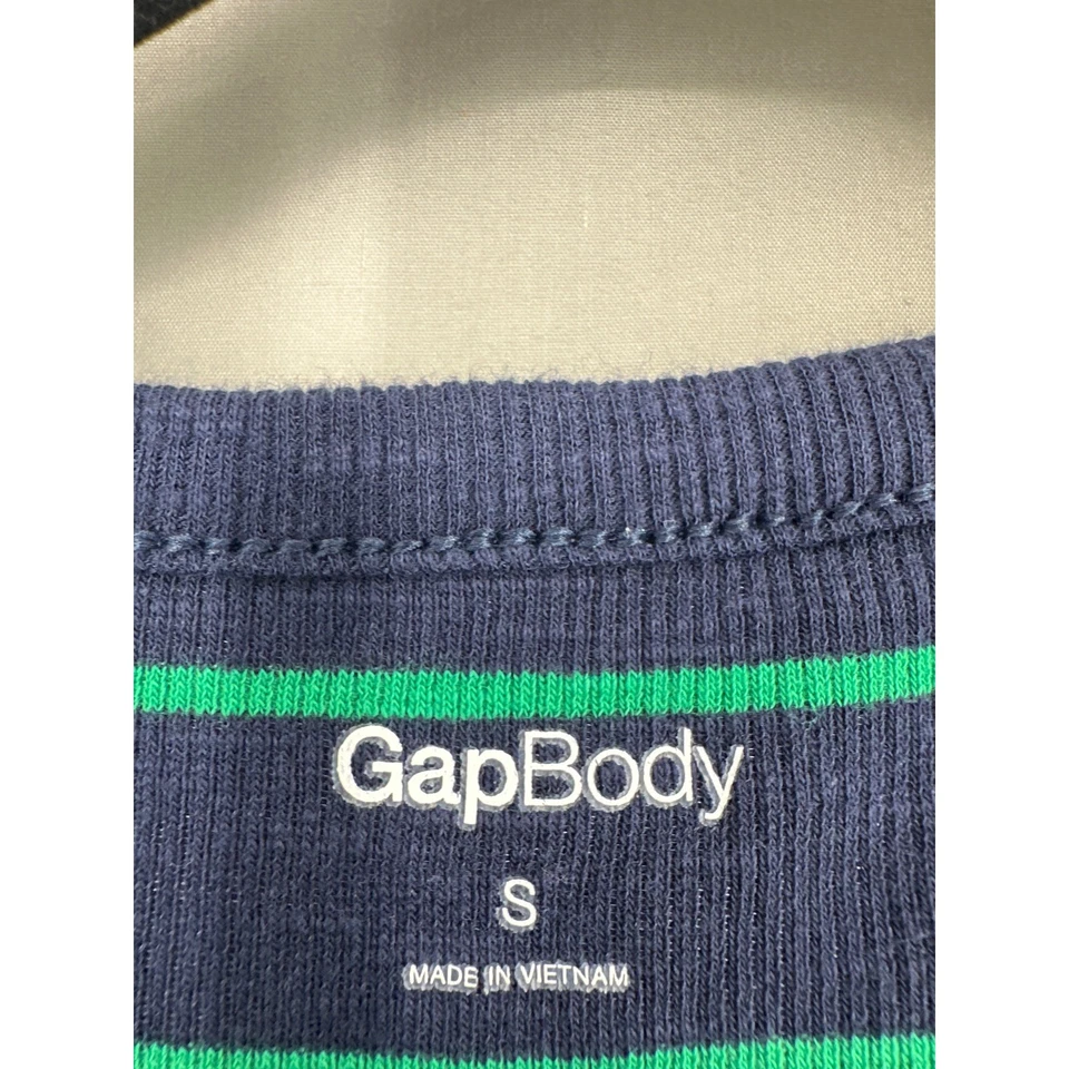Gap Body Pajamas One Piece Womens Small Navy Blue Striped Jumpsuit Henley - Image 2 of 4