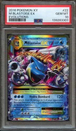 M Blastoise EX 22/108 Evolutions Rare PSA 10 Gem Mint Pokemon Card