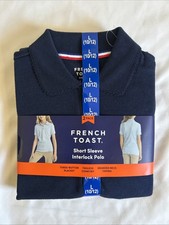 French Toast Girls 2-Pack Short Sleeve Interlock Polo Navy L 10/12