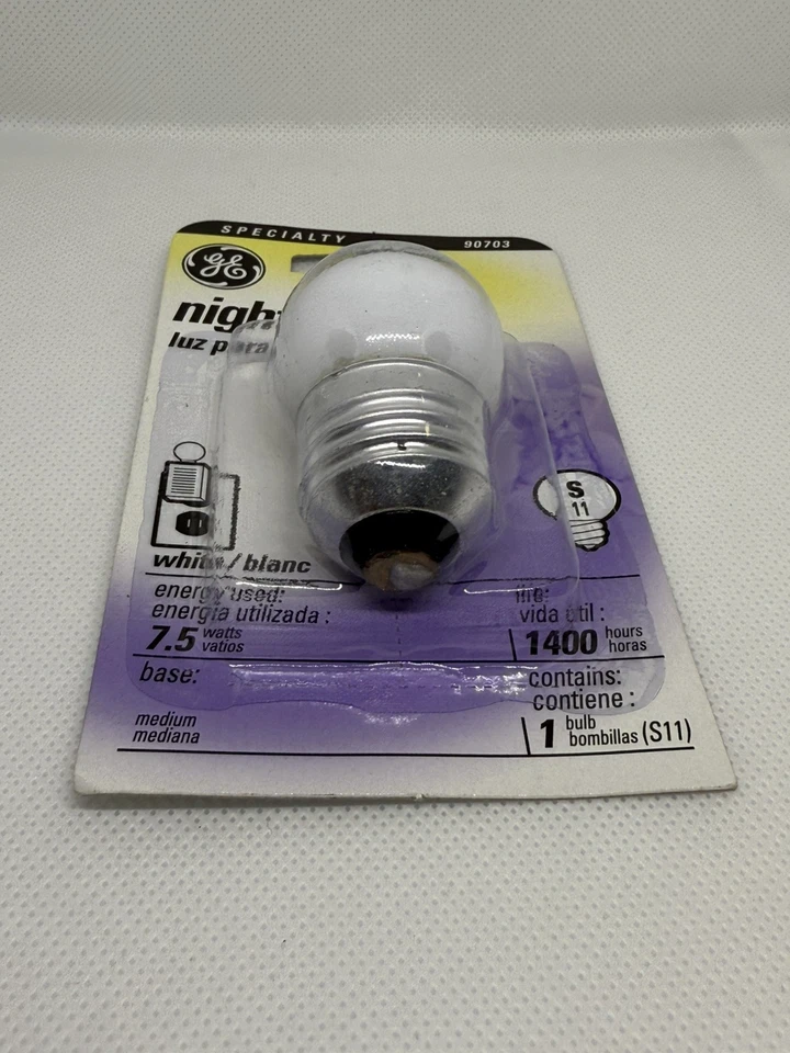 GE Specialty 90703 Nightlight Bulb S11, 7.5W Medium Base, White 120 Volts New - Image 2 of 4