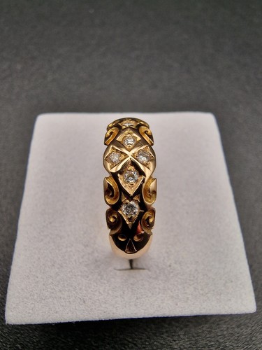 Antique 18ct Gold Diamond Cluster Ring Size N Birmingham 1893 Victorian - Picture 9 of 22