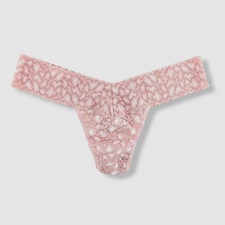 26 Hanky Panky Women's Pink Cross Dyed Leopard Low Rise Thong Panties OS 2-12