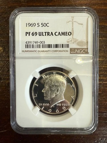 1969-S 50C PF 69 UCAM (Proof) Kennedy Half Dollar