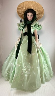 Franklin Mint Heirloom Gone With The Wind Scarlett O Hara 18  Porcelain Doll- 85