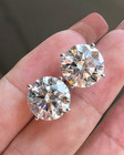 12 Ct Round-Cut EF/VS1 Lab Grown Diamond Solitaire Stud Earring 14K White Gold — photo 1