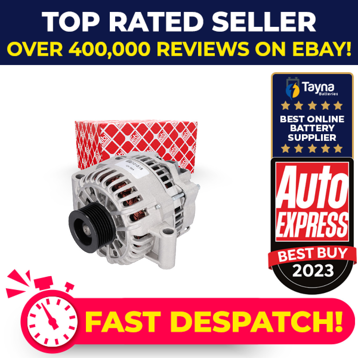 Alternator fits FORD TRANSIT TDCi 2.4D 00 to 06 4041623 YC1T10300AC 4041624 Febi