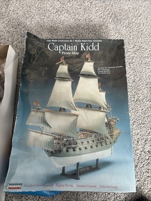 LINDBERG CAPTAIN KIDD Model Pirate Ship 14   Old Stock 1990 Made in USA PG3