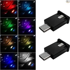 2PCS USB Type C LED Ambient Light, 8 Colors RGB Dynamic Atmosphere Color: 2Pcs
