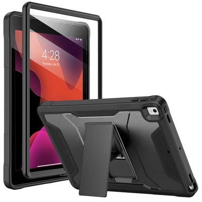 9.7 Inch iPad Case Rugged Protective Cover Kickstand Screen Protector Black