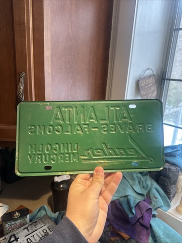 RARE Atlanta Georgia Braves Falcons Booster License Plate Leader Lincoln - Bild 4 von 4