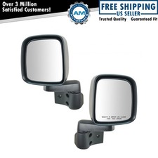 Trq Manual Side View Mirrors Folding Pair Set New For 03-06 Jeep Wrangler