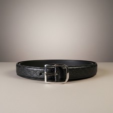 NWT Gucci "Micro Guccissima" Leather Belt Size 85/34 Width 1.2" Black Authentic