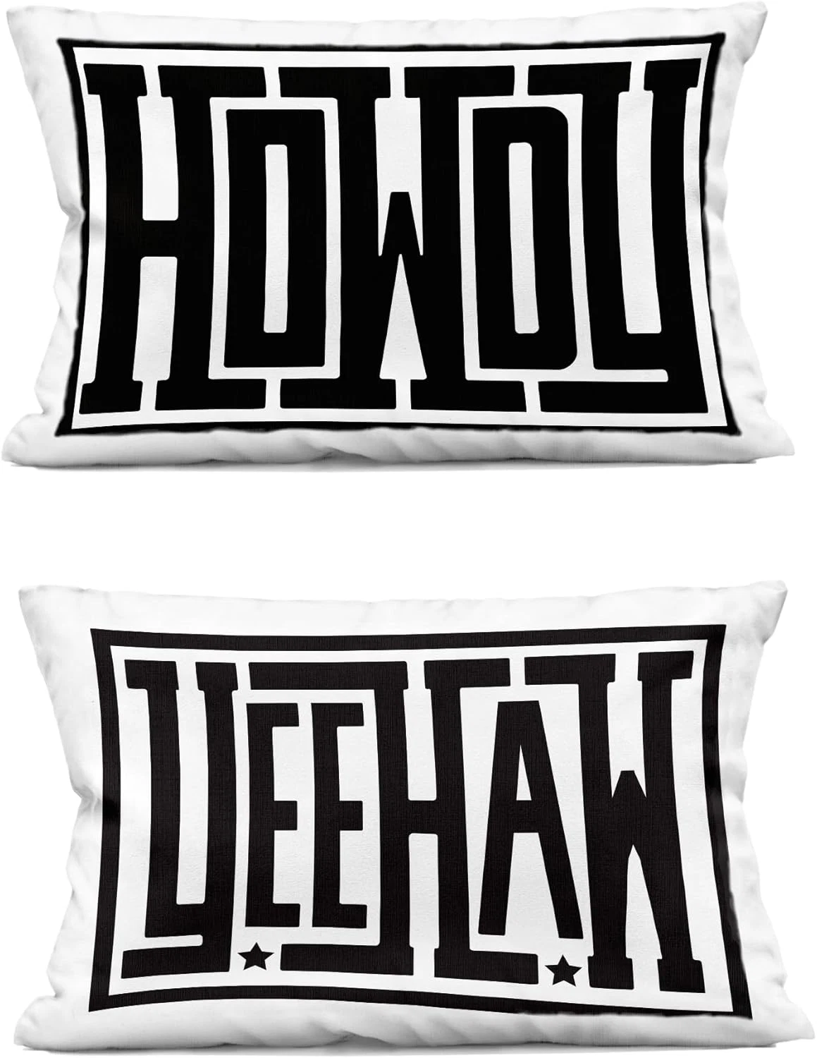 Bold Western Greetings Indoor Throw Pillows - Set of 2, 14x7x20, Black
