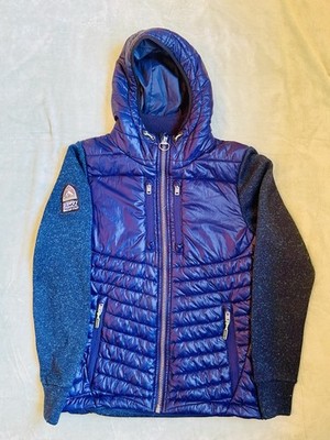 SUPER DRY STORM CO. Zip-Up Puffer Jacket M20001 Size M Royal Blue/ Neon Green
