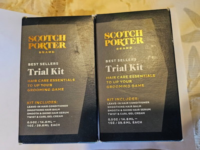 #ad 2 Boxes SCOTCH PORTER • Hair Care Essentials Kit Conditioner Balm Serum Gel $10.00