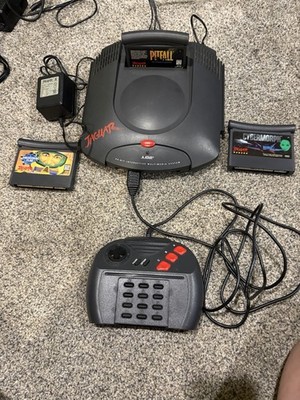 Atari Jaguar Console, Controller, 3 Games and AV Cables. Tested & Working.