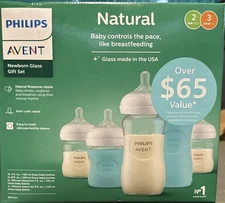 Philips Natural Newborn Glass Gift Set, Baby Bottles with Natural Response Ni...