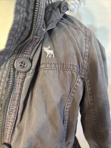 ABERCROMBIE KIDS SHERPA LINED MILITARY PARKA SZ X-Large - Picture 2 of 12