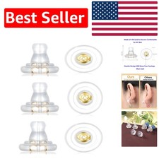 18K Gold Silicone Earring Backs - Hypoallergenic Soft Secure Locking Design