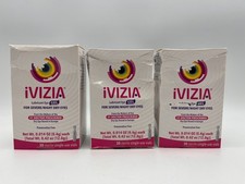3x IVIZIA LUBRICANT EYE DROPS FOR SEVERE DRY EYES 30 VIALS EACH EXP 02/28 MR 599