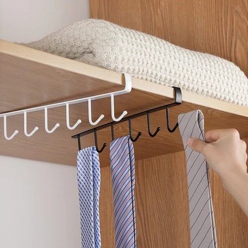 6 Hooks Metal Under Shelf Kitchen Cupboard Cabinet Mug Cup Rack Holder Hanger - Picture 7 of 19