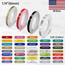 1/4" Roll Vinyl Pinstriping Pin Stripe Solid Line Car Tape Decals Stickers 6mm