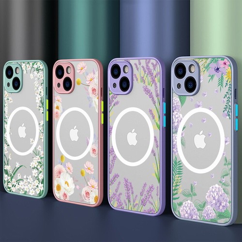 Flower Case Magsafe for iPhone 16 15 Pro Max 14 13 12 ShockProof Magnetic Cover - Picture 12 of 21