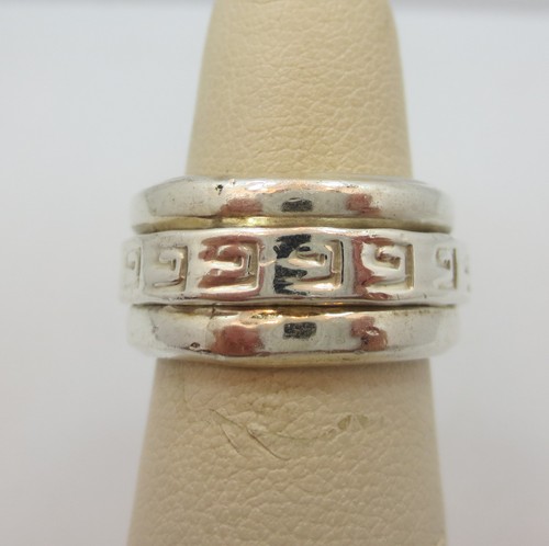 Sterling Silver WEDDING anniversary BAND spinner ring 925 size 6.75 - Picture 3 of 6