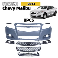 Fit For 2013 Chevy Malibu Front Bumper Cover Grille Assembly Kit w/o Fog Lights