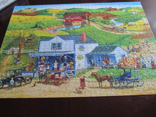 1000 pezzi puzzle McGiveny's country store 20x27 Bob Pettes città natale - Foto 4 di 4