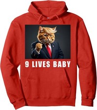 Cat Trump 9 Lives Baby Funny Animal Design Unisex Hooded Sweatshirt