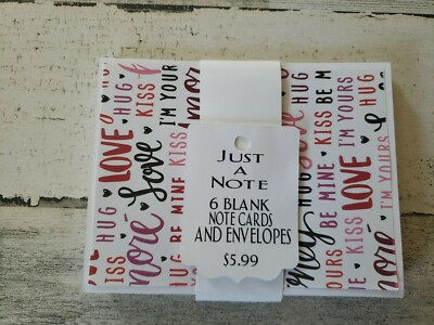 Just A Note blank note cards with envelopes love words A2 size 