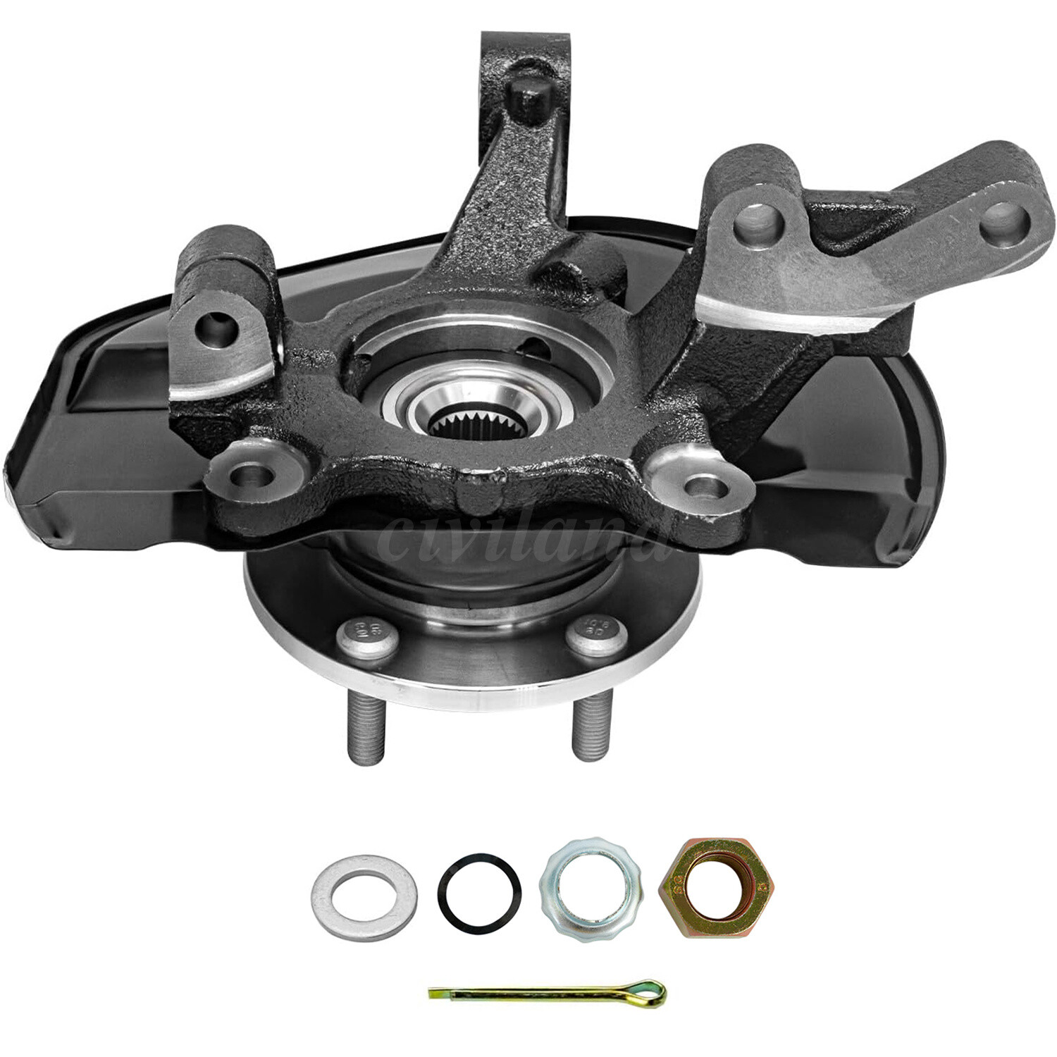 Front Pair Steering Knuckle+Wheel Hub Bearing for 2007-2017 Jeep Patriot Compass