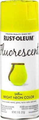 Rust-Oleum FLUORESCENT YELLOW SPRAY PAINT Bright Neon Color HIGH VISIBILITY FINI