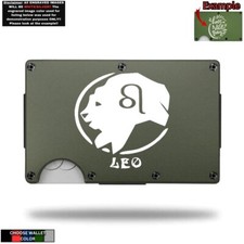LEO Seal Symbol Birth Laser Engraved Onto An Aluminum Wallet