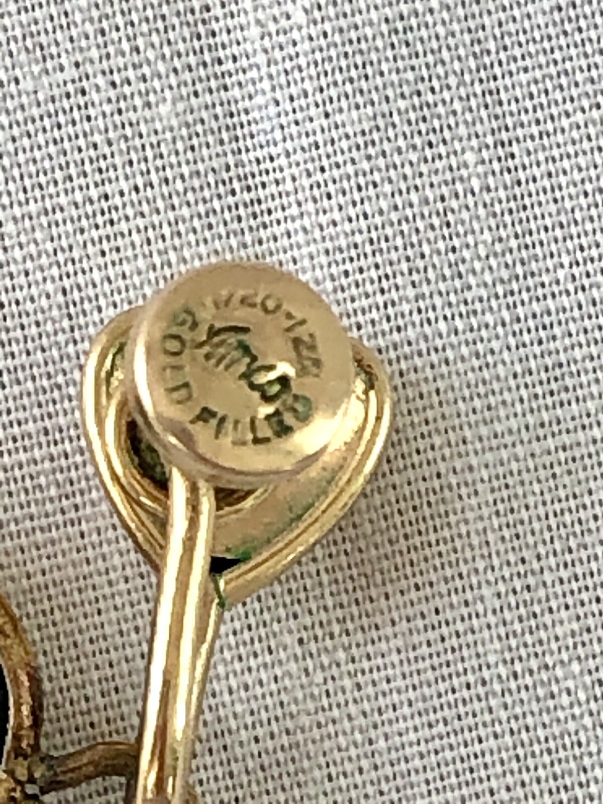 Vintage MCM AMCO 1/20 - 12K GF Carved Scarab Dangle Screw Back Earrings