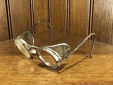 Antique Aviator Motorcycle Race Car Piolet Metal Frame Safety Glasses Goggles
