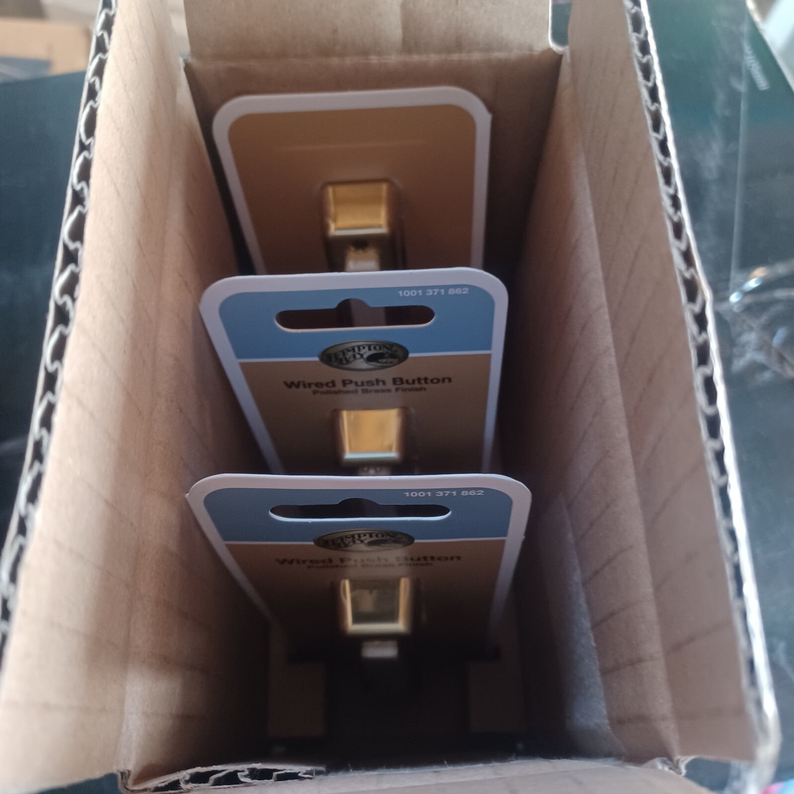 Hampton Bay Wired Brass Doorbell Push Button HB71190 INSTITUTO