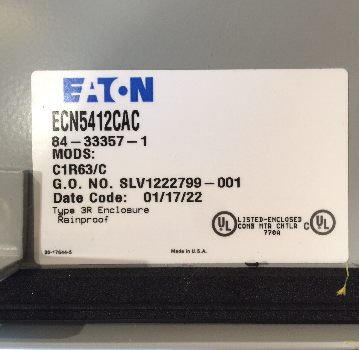 HOUSTON STOCK NEW EATON ECN5412CACC1R63/C FREEDOM PUMP COMBO STARTER