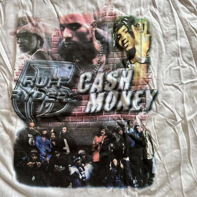 Ruff Ryders Cash Money Bling Bling Tour Rap T Shirt 2000 Sz XL vtg