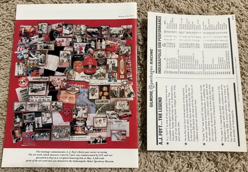 AJ Foyt 30 Years at Indy Copenhagen Racing Indy Car Photo Press Card Media Guide - Picture 2 of 4