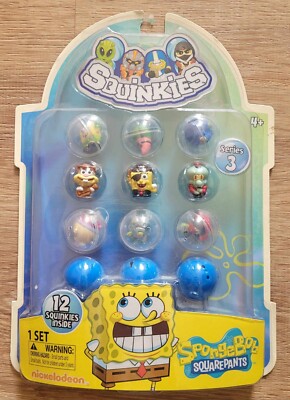 NEW OLD STOCK Vtg Sponge Box Square Pants SQUINKIES 12 Pack Series 3 FREEUSHIP